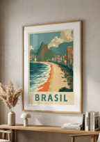 Póster Copacabana Brasil — Ilustración Minimalista (Ref:0001)