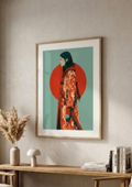 Póster Retrato Geisha II Japón — Ilustración Minimalista (Ref:0004)