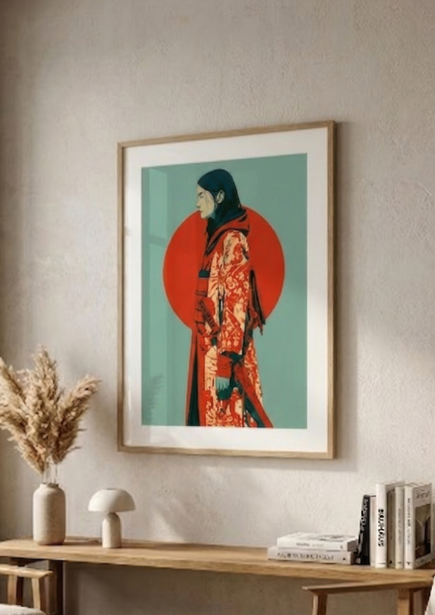 Póster Retrato Geisha II Japón — Ilustración Minimalista (Ref:0004)