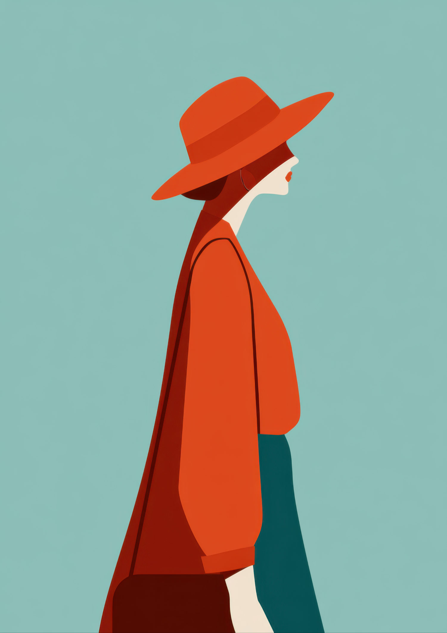 Póster Retrato de Mujer — Ilustración Minimalista (Ref:0007)