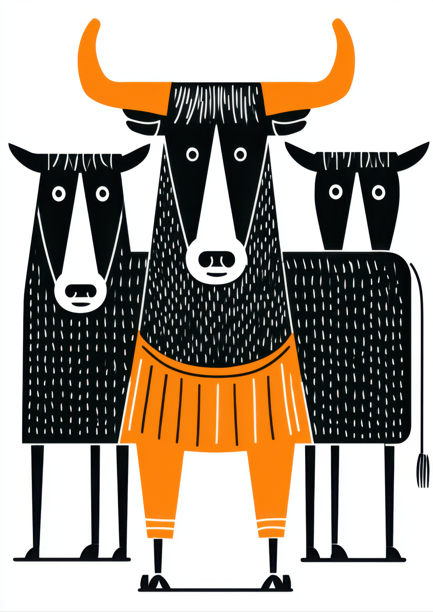 Póster Toros — Ilustración Folk Gráfica  (Ref:0005)