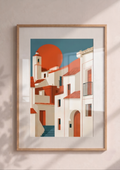 Póster Pueblo Blanco — Ilustración Geométrica (Ref.0008)