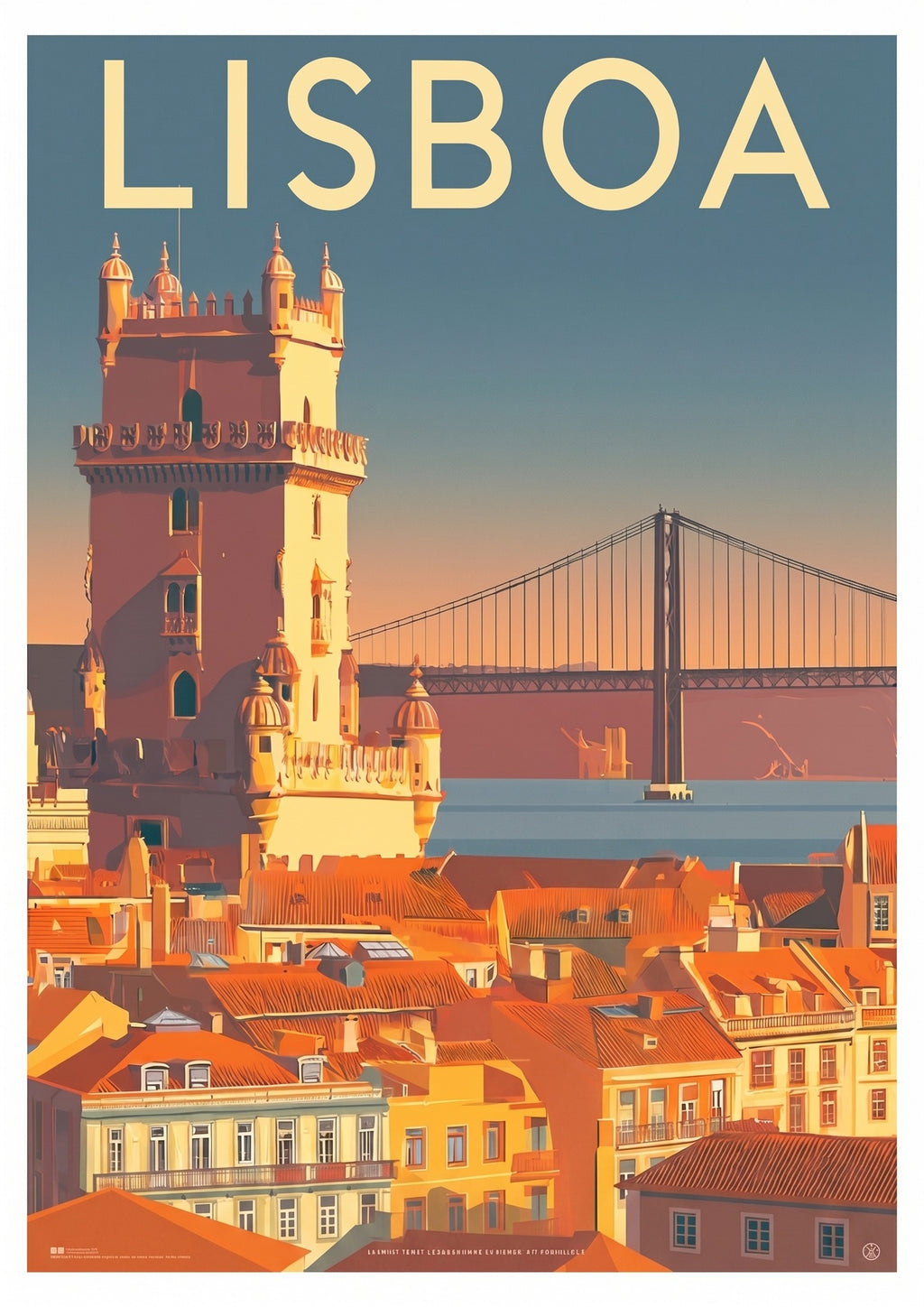 Póster Lisboa — Ilustración Vintage (Ref.0013)