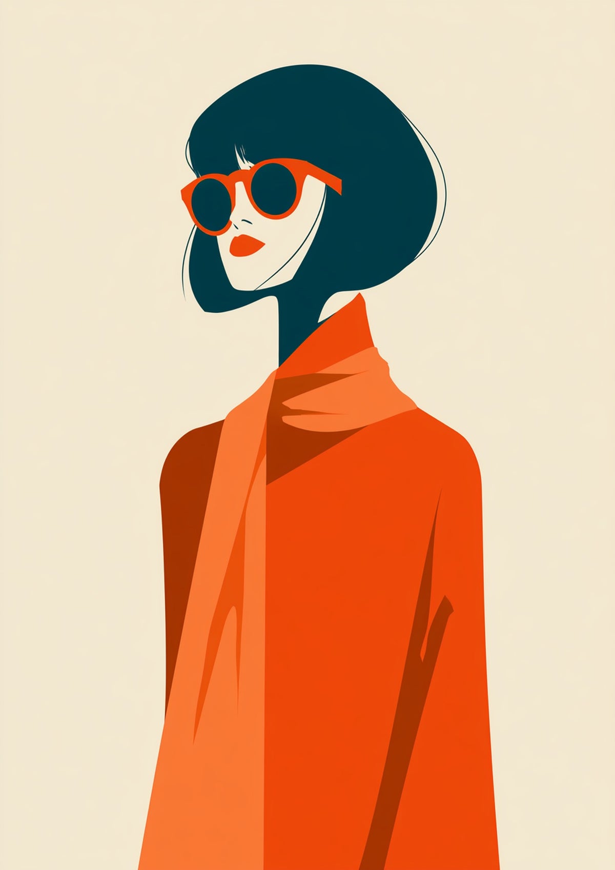Póster Retrato Mujer — Ilustración Minimalista (Ref:0015)