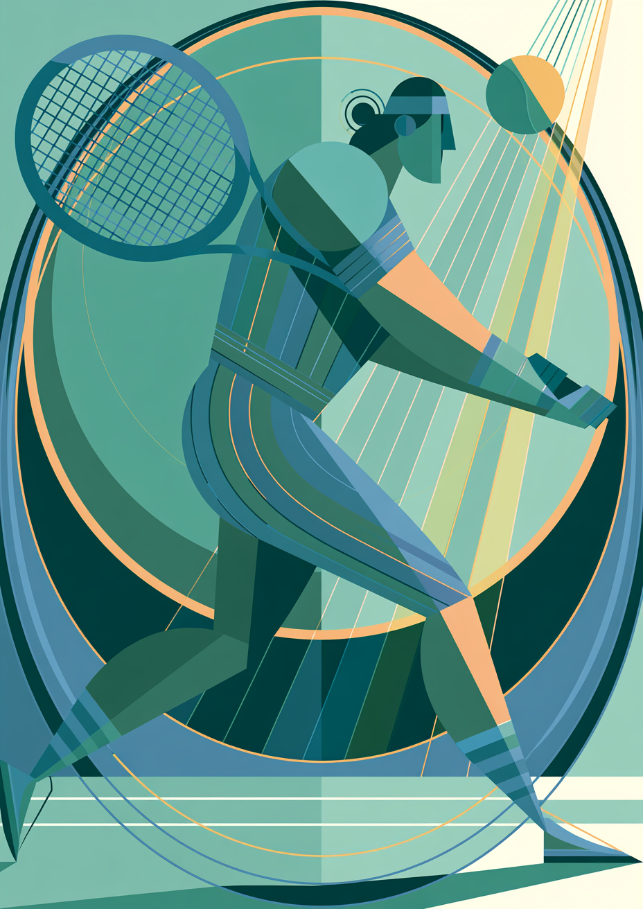 Póster Tenis — Ilustración Art Déco (Ref:0016)