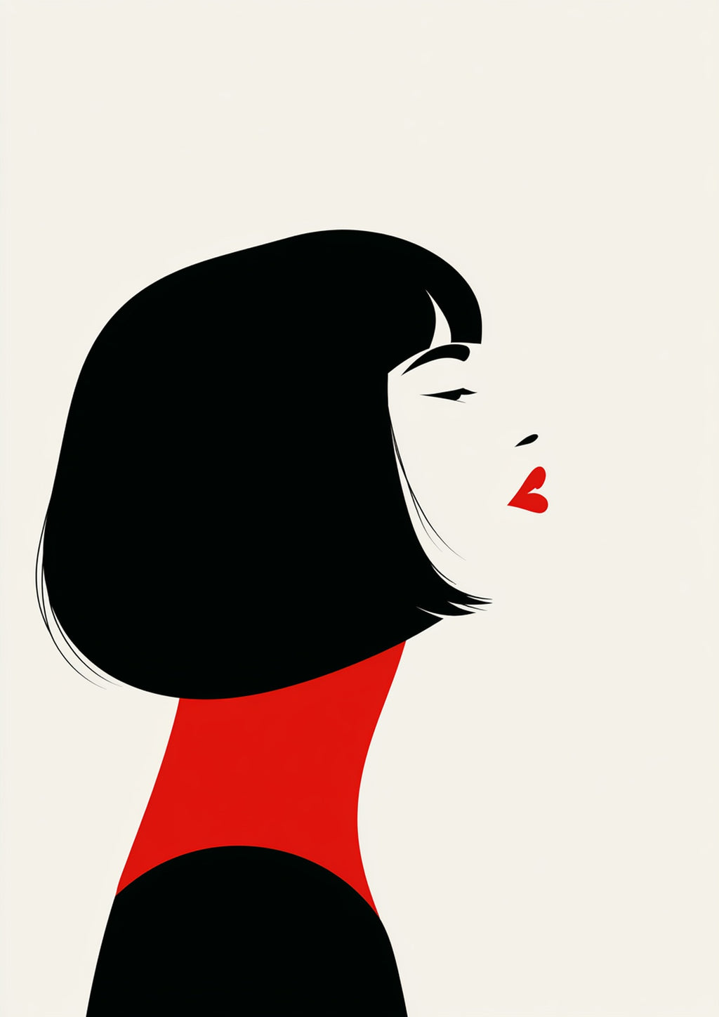 Póster Perfil Mujer — Ilustración Minimalista (Ref:0018)