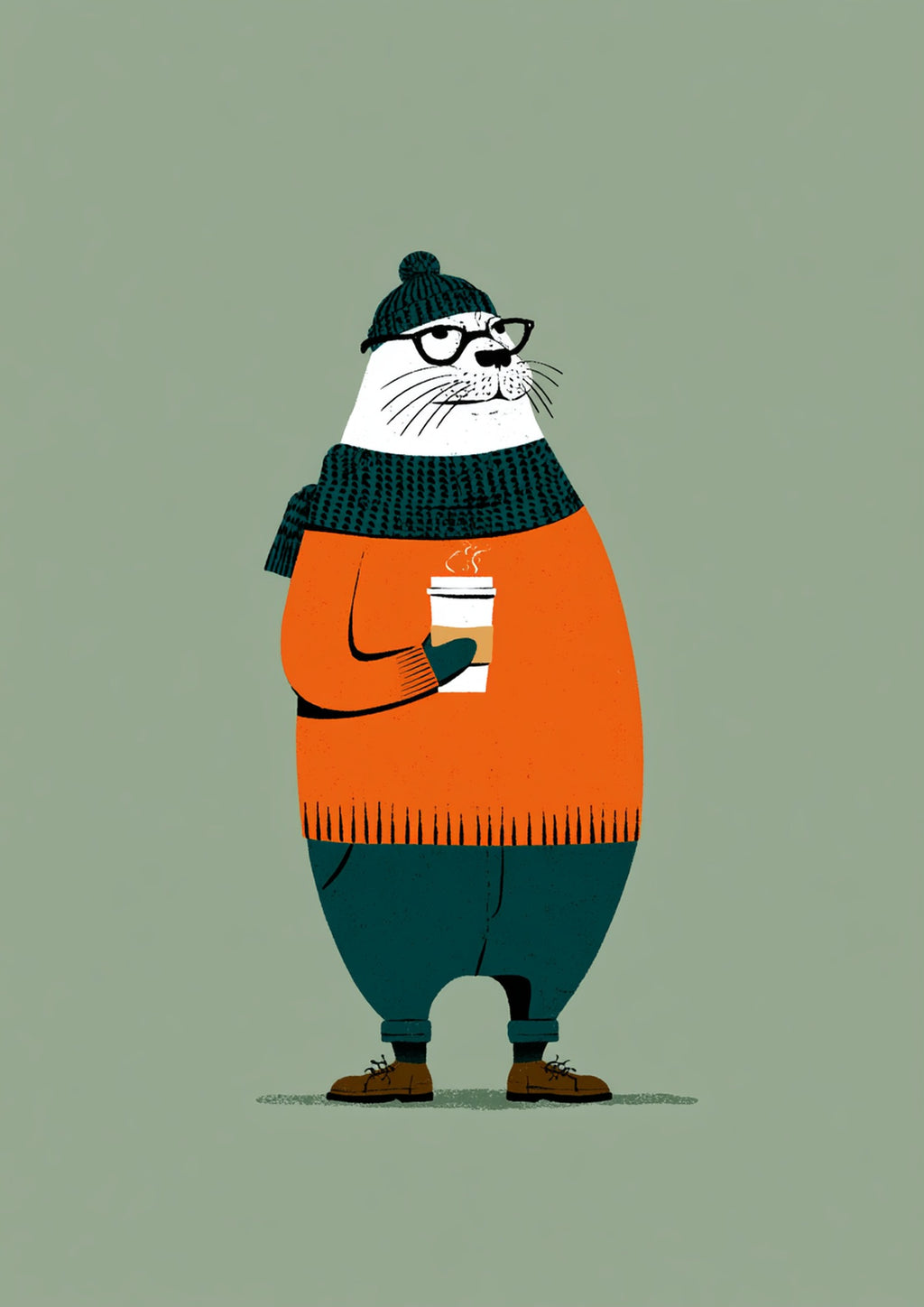 Póster Foca Hipster  (Ref:0021)