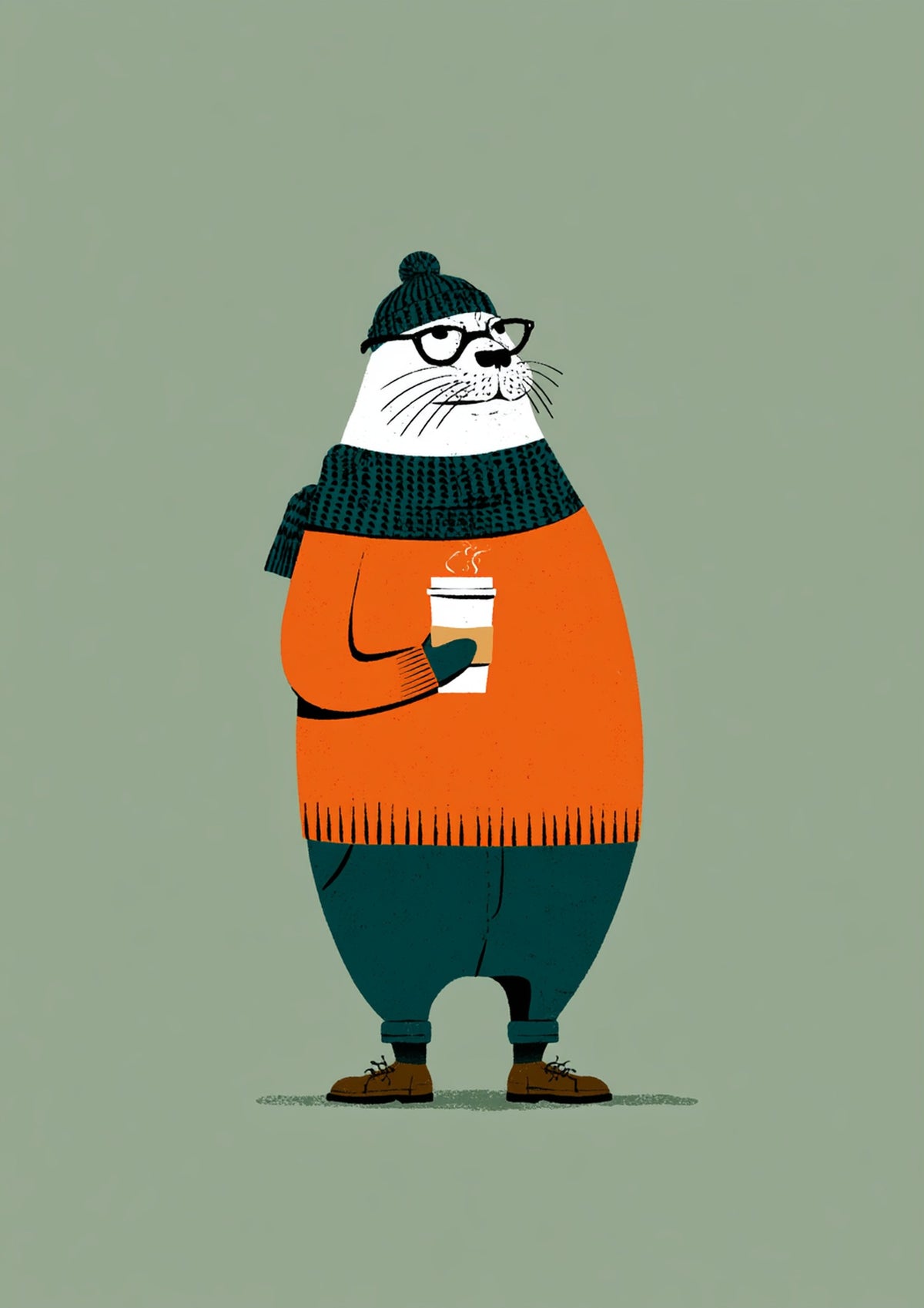 Póster Foca Hipster  (Ref:0021)