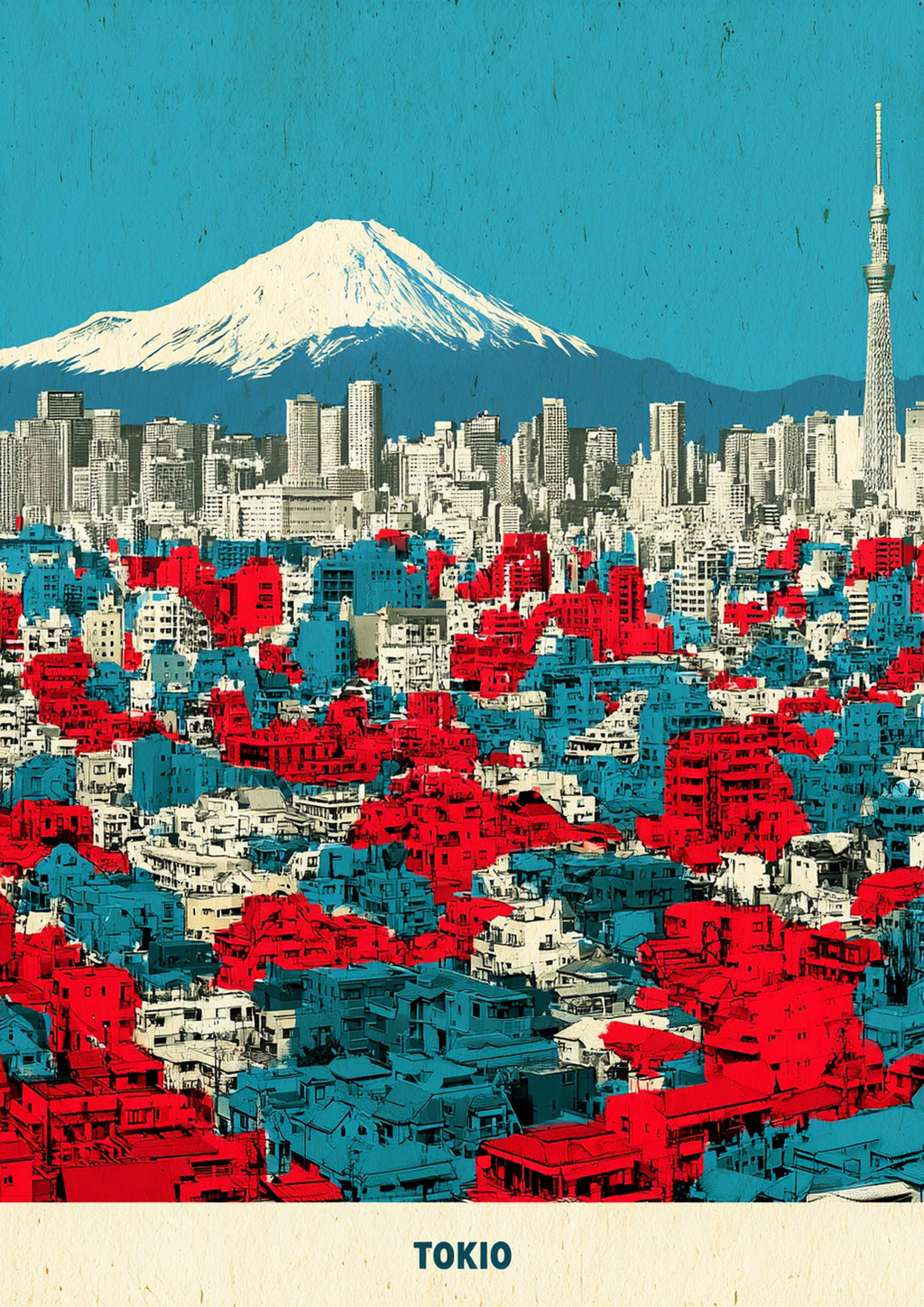 Póster Tokio Skyline — Ilustración Pop Art (Ref:0022)