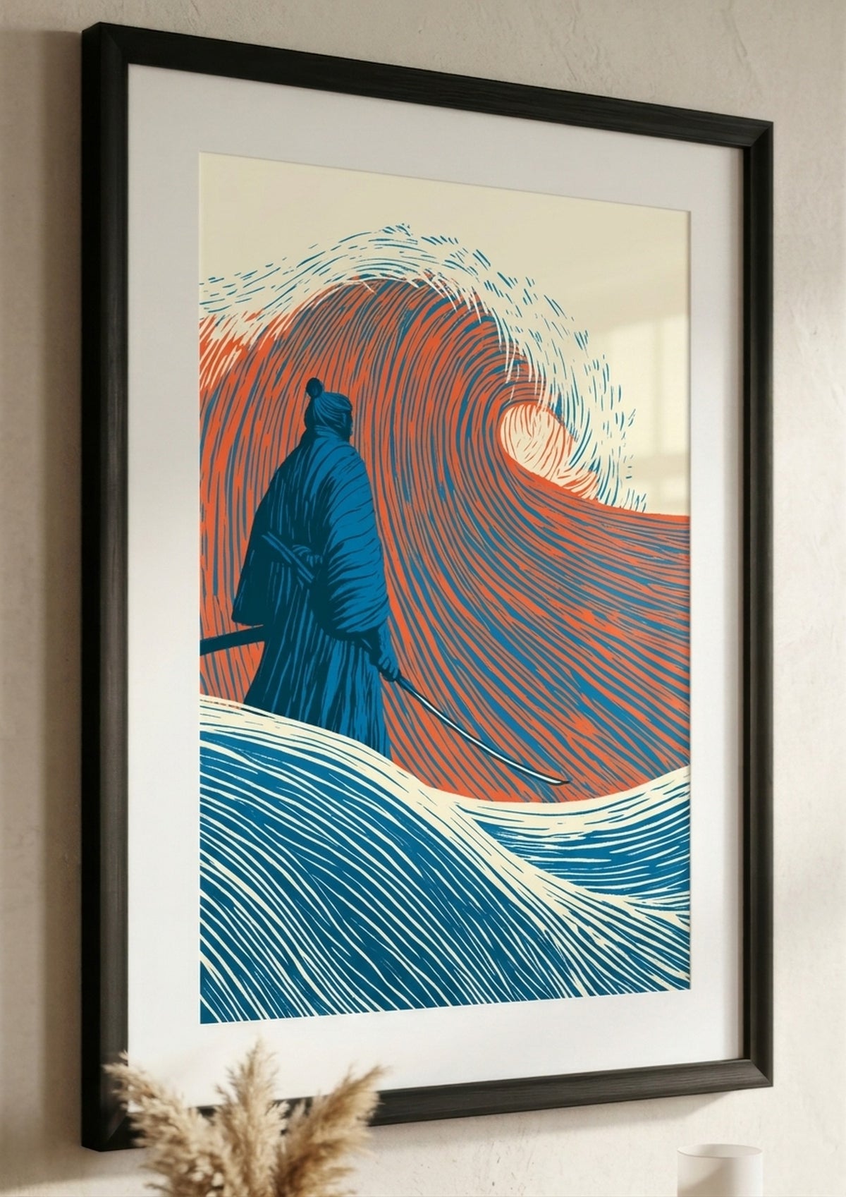 Póster Samurái — Ilustración Grabado (Ref:0024)