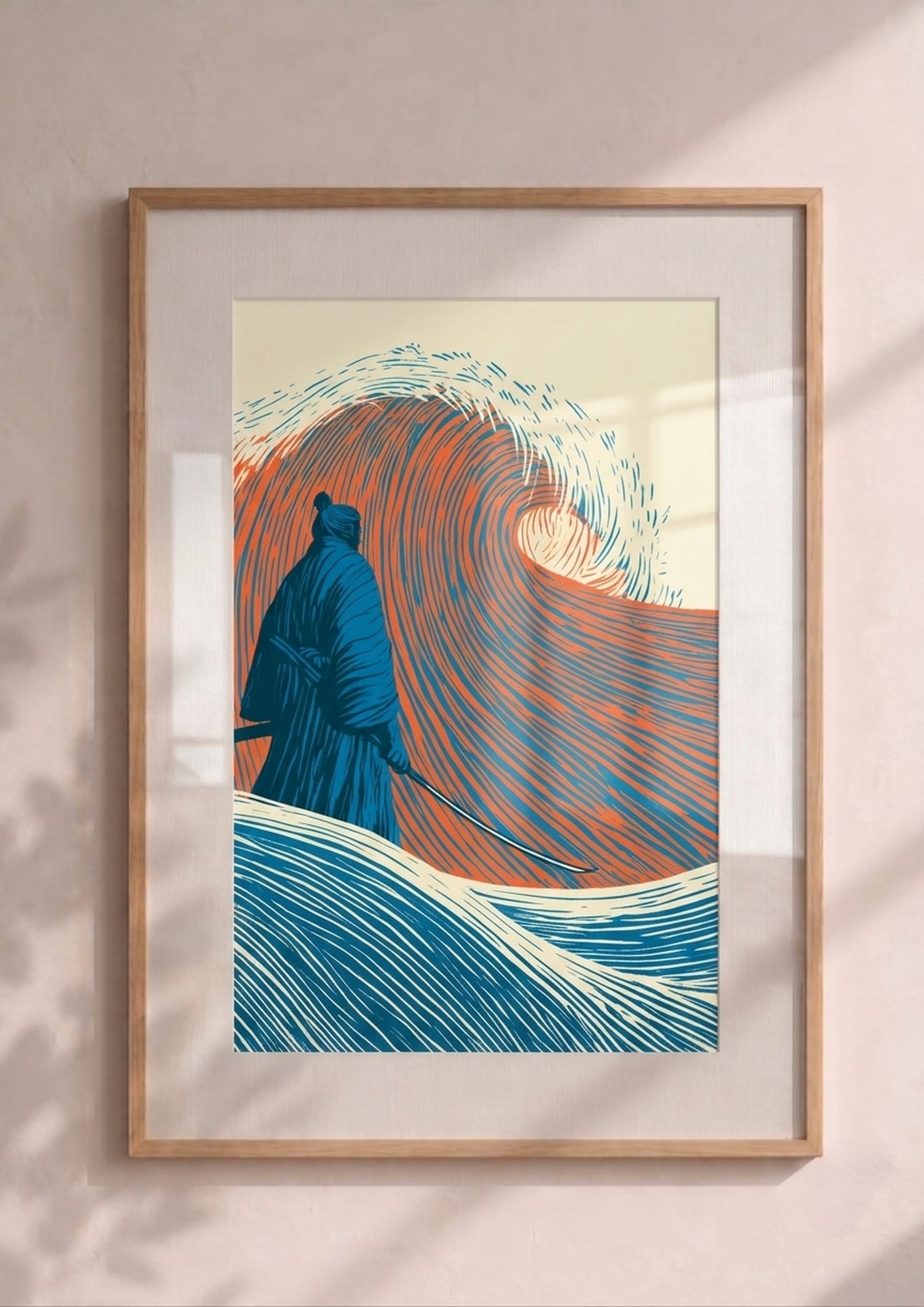 Póster Samurái — Ilustración Grabado (Ref:0024)