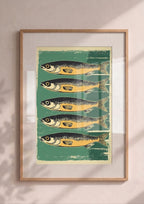 Póster Sardinas — Ilustración Grabado Vintage (Ref:0026)
