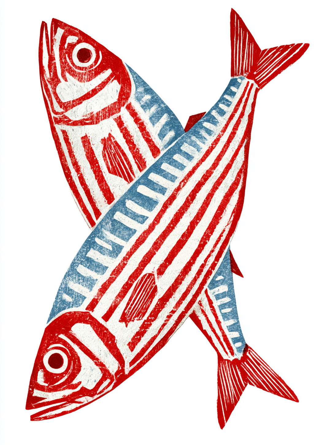 Póster Peces — Ilustración Grabado (Ref:0031)