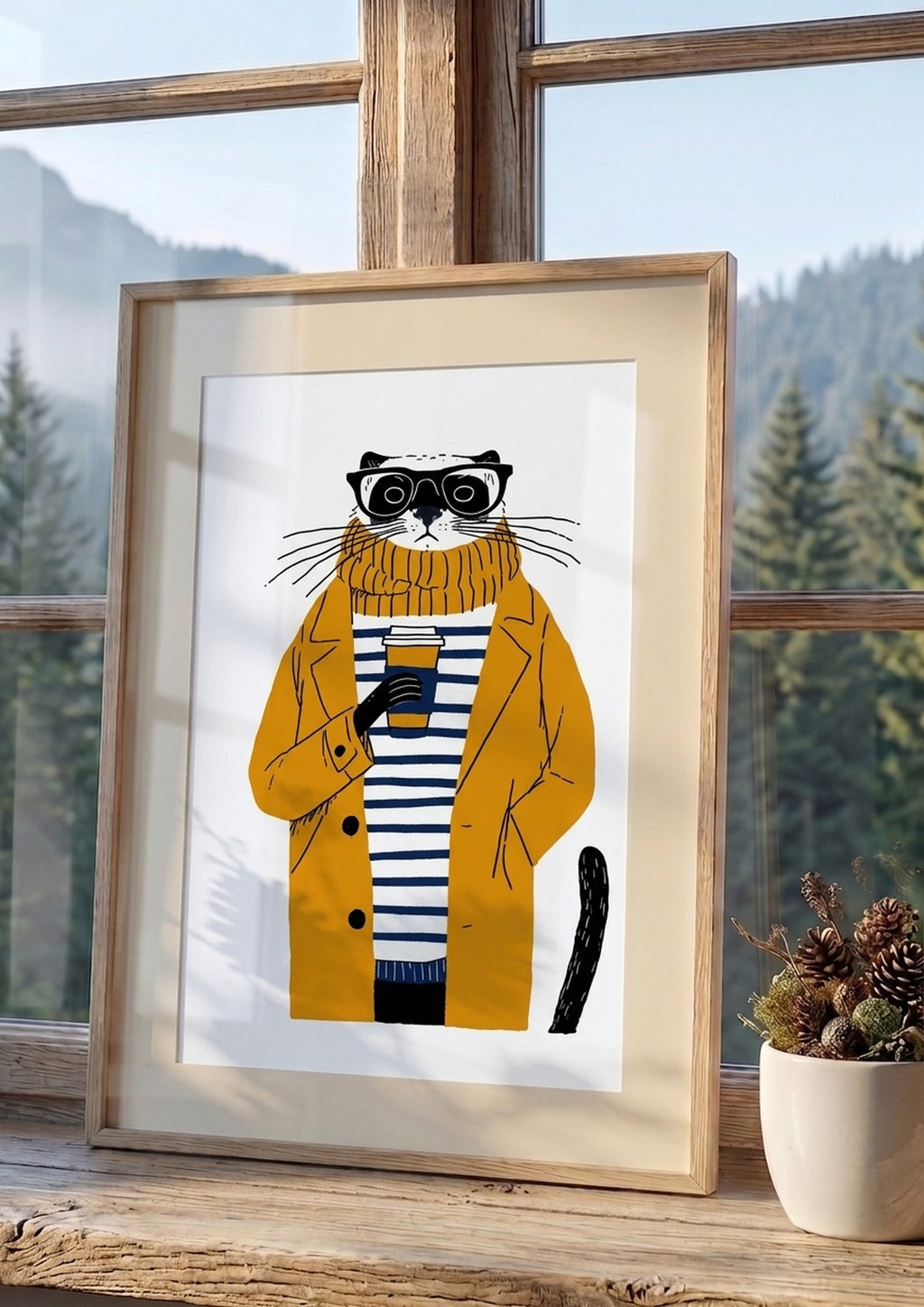 Póster Mapache Hipster (Ref:0037)