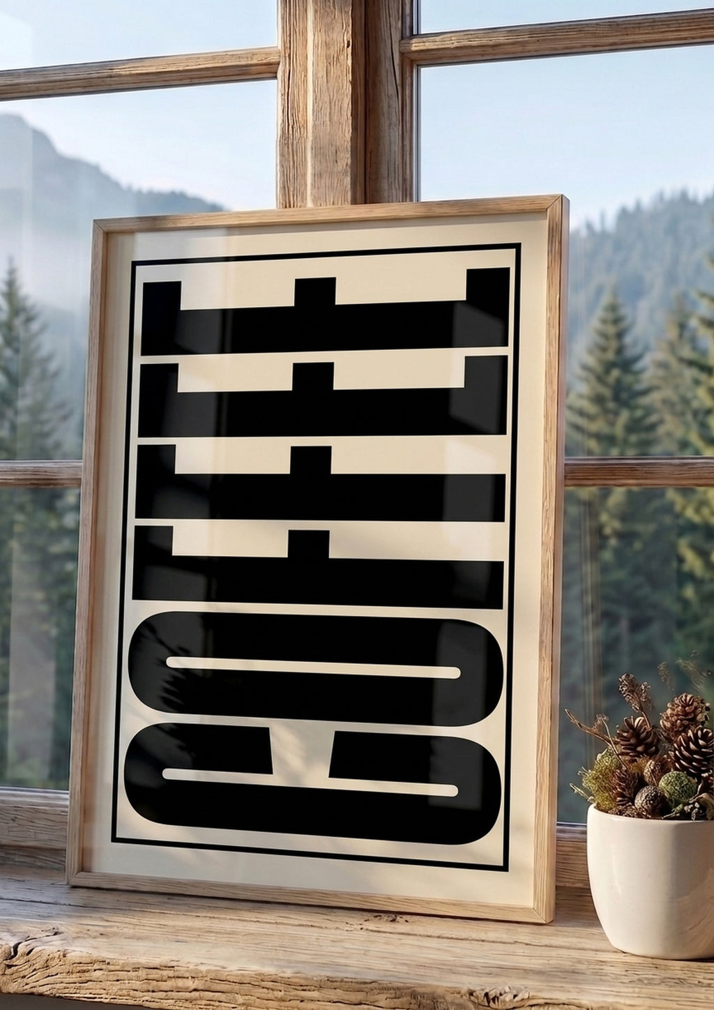 Póster Coffee - Ilustración tipográfica  (Ref.0058)