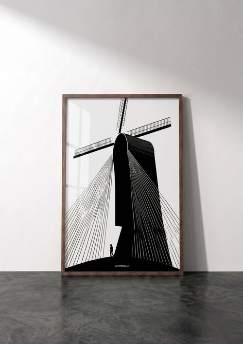 Póster Ámsterdam Molino — Ilustración Gráfica (Ref.0059)