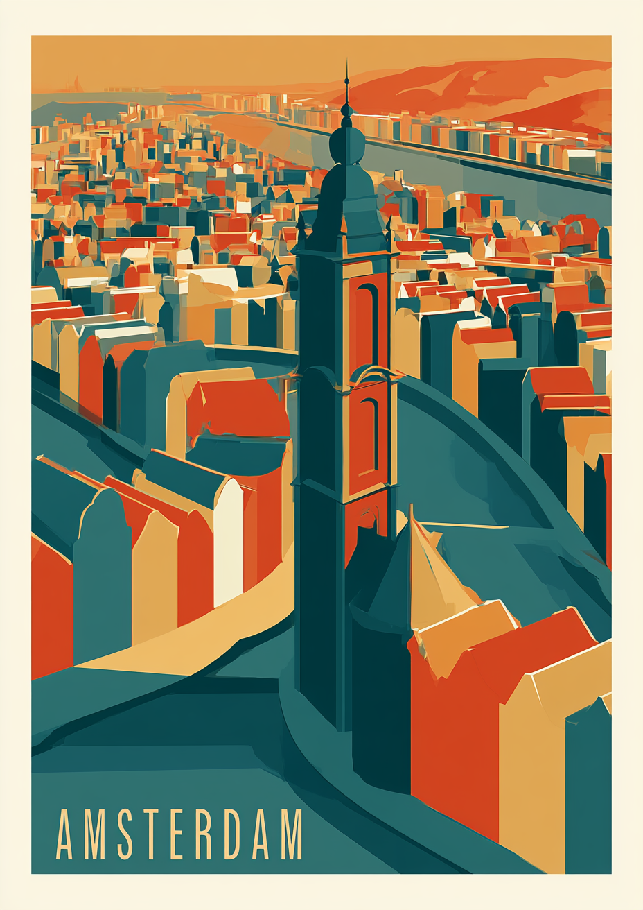 Póster Ámsterdam — Ilustración Vectorial (Ref.0062)