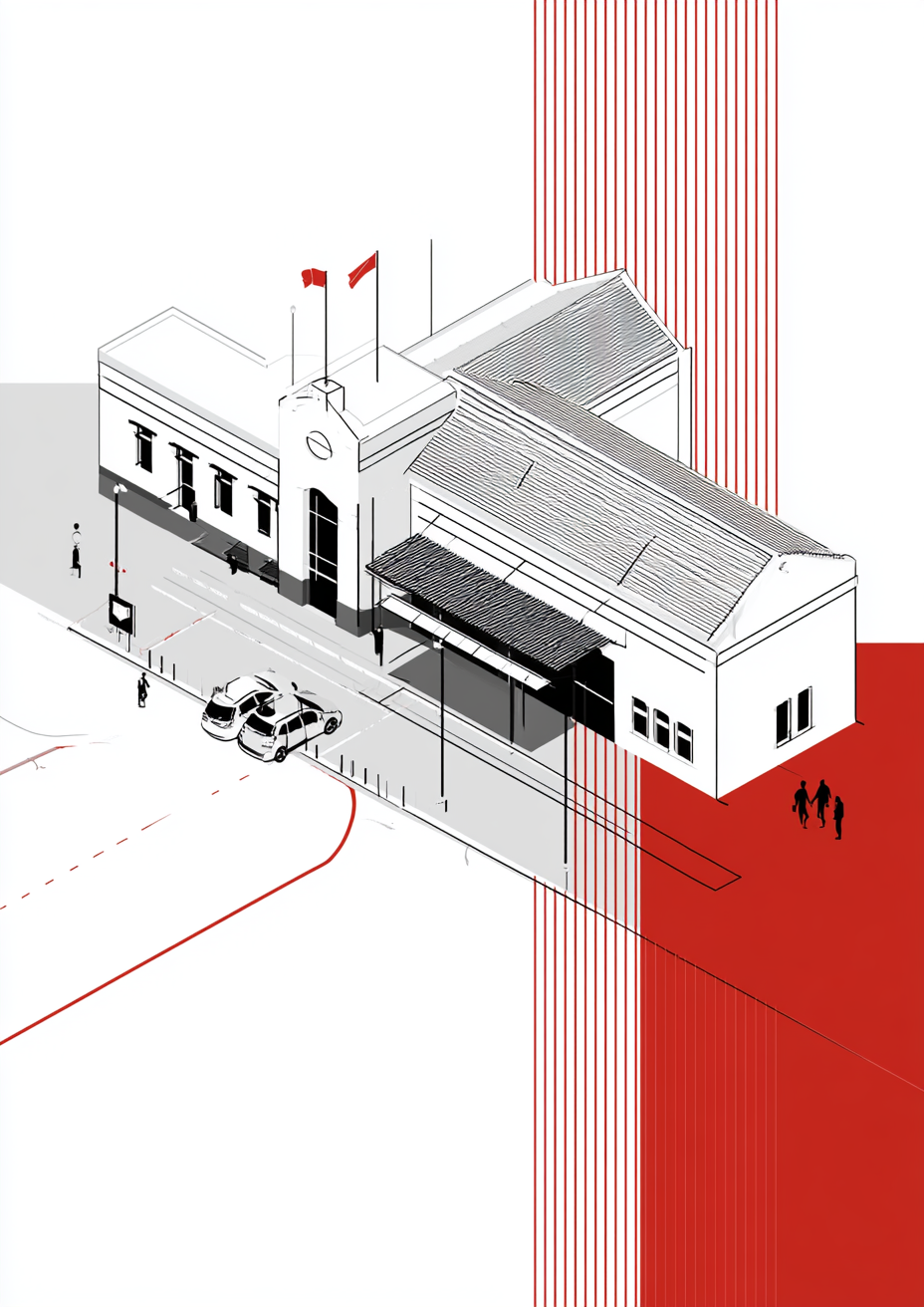 Póster Edificio Isométrico — Ilustración Arquitectónica (Ref.0065)