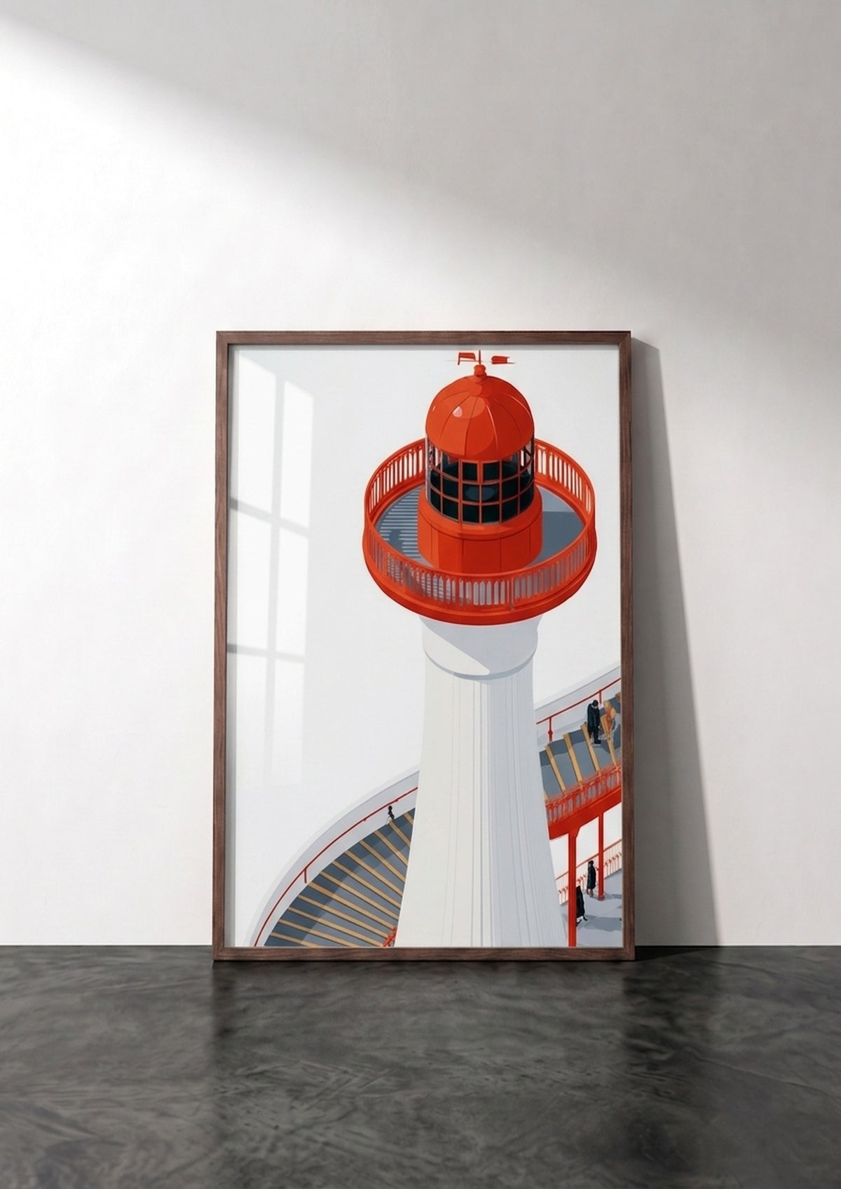 Póster Faro Vista Aérea — Ilustración Arquitectónica (Ref.0066)