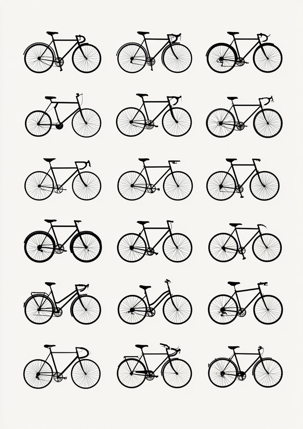 Póster Bicicletas — Ilustración Lineal (Ref.0069)