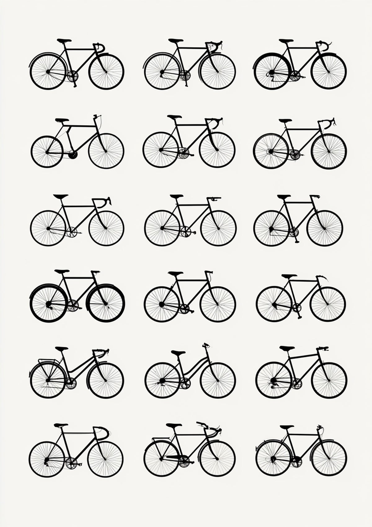 Póster Bicicletas — Ilustración Lineal (Ref.0069)