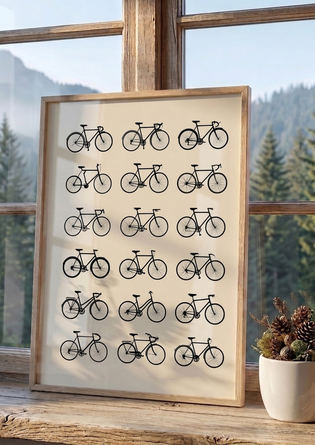 Póster Bicicletas — Ilustración Lineal (Ref.0069)