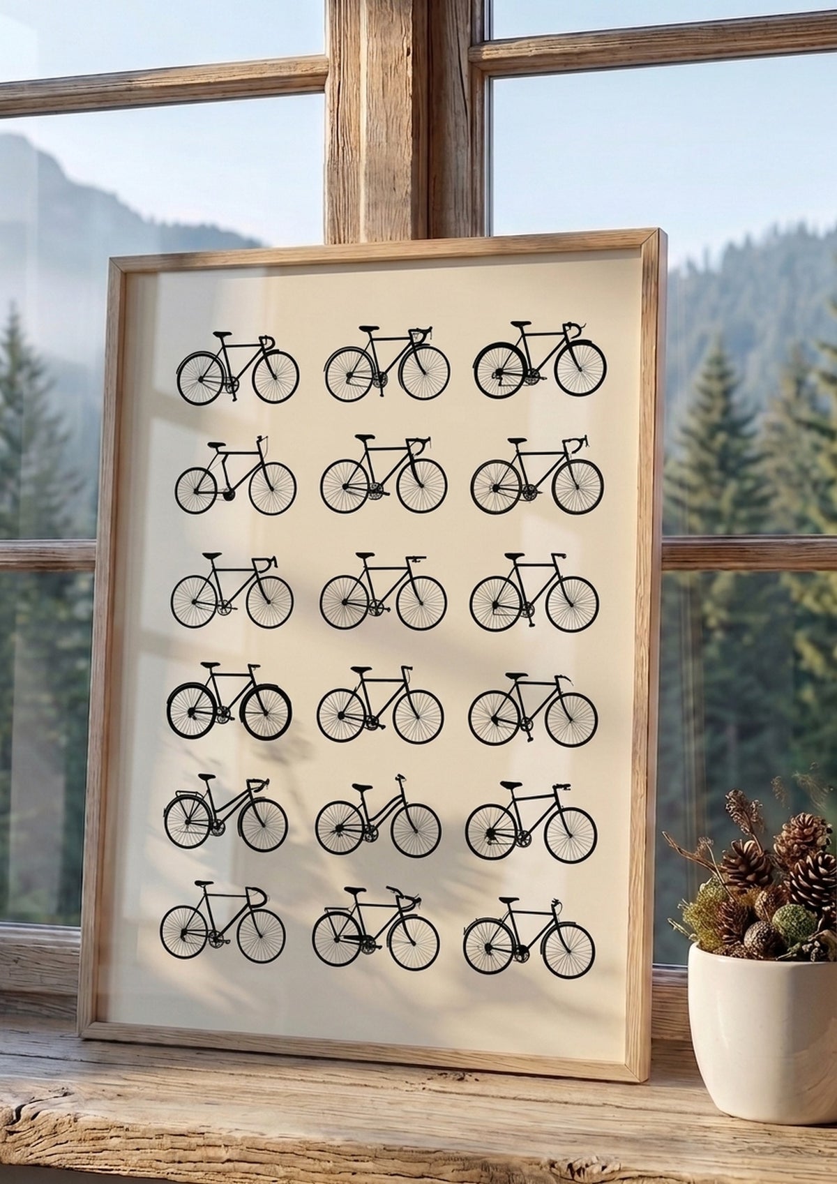 Póster Bicicletas — Ilustración Lineal (Ref.0069)