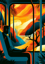 Póster Viajero al Atardecer (Ref.0071)