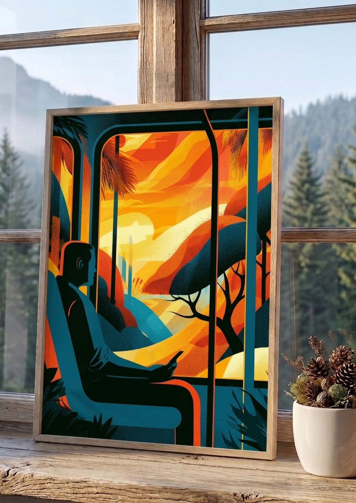 Póster Viajero al Atardecer (Ref.0071)