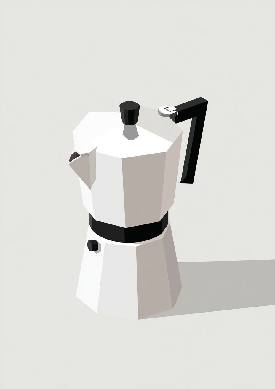 Póster Cafetera Geométrica — Ilustración 3D (Ref.0076)