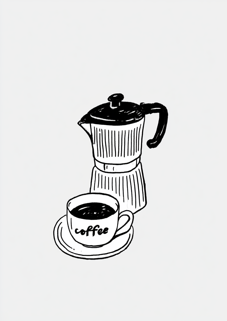 Póster Cafetera y Taza (Ref.0079)
