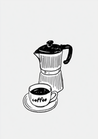 Póster Cafetera y Taza (Ref.0079)