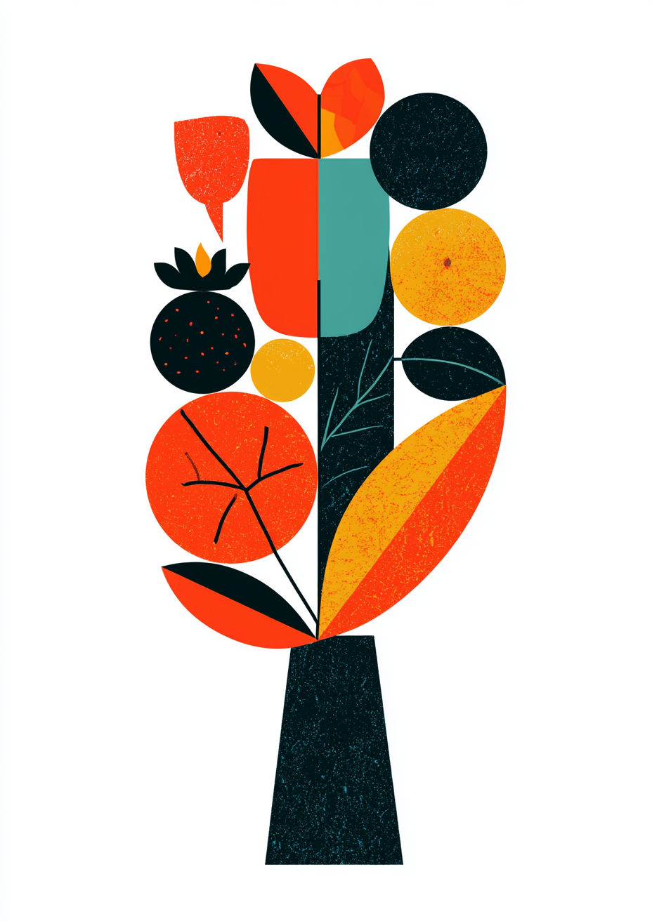 Póster Bouquet Abstracto — Ilustración Escandinava (Ref.0085)