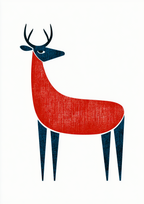 Póster Ciervo — Ilustración Escandinava (Ref.0086)