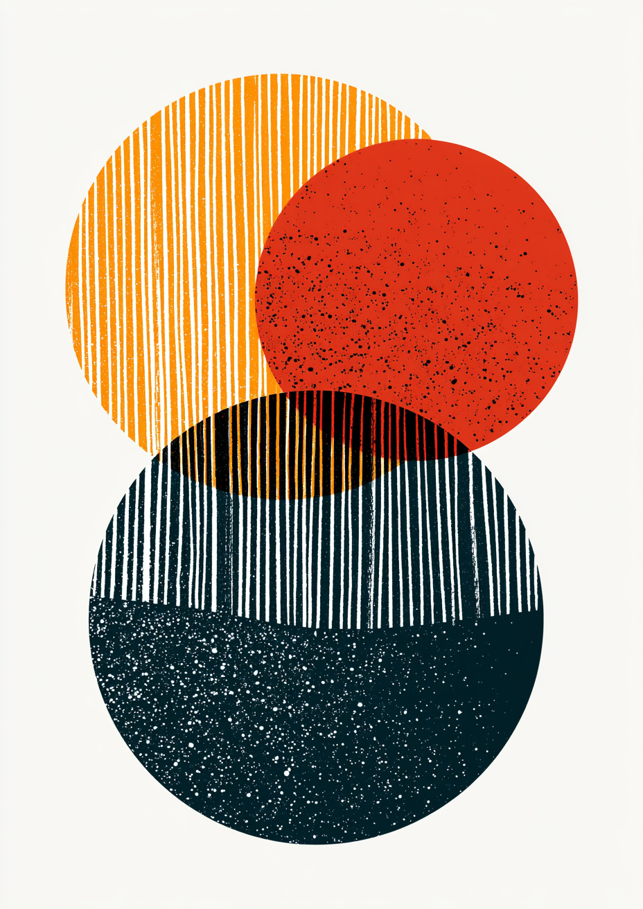 Póster Círculos Abstractos — Ilustración Escandinava (Ref.0087)
