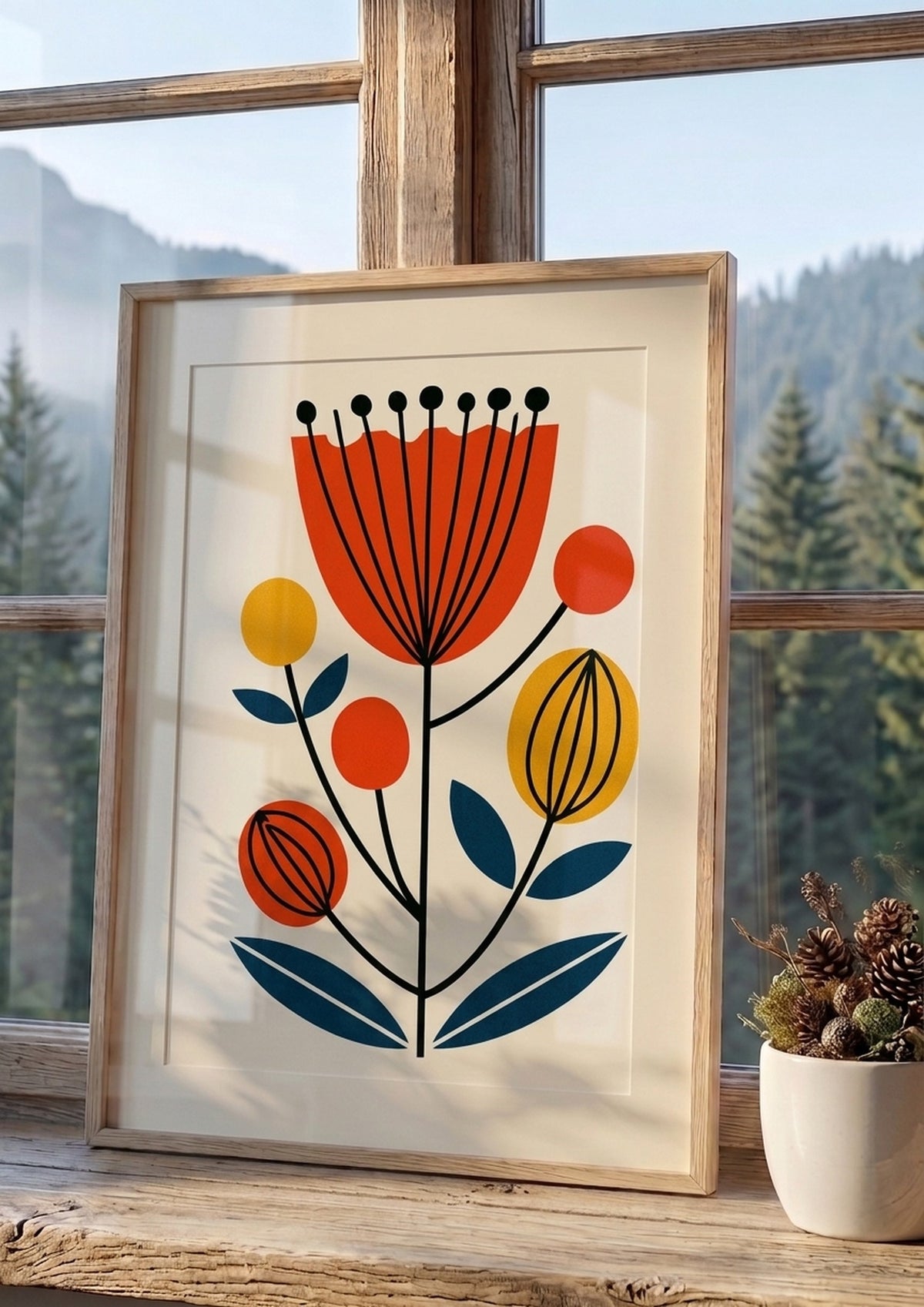 Póster Flor y Bayas — Ilustración Escandinava (Ref.0088)