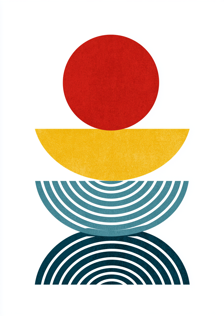 Póster Formas Apiladas — Ilustración Escandinava (Ref.0091)