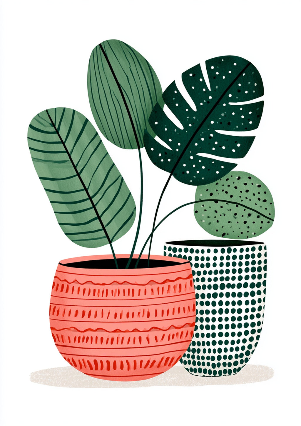 Póster Plantas en Macetas — Ilustración Botánica (Ref.0096)