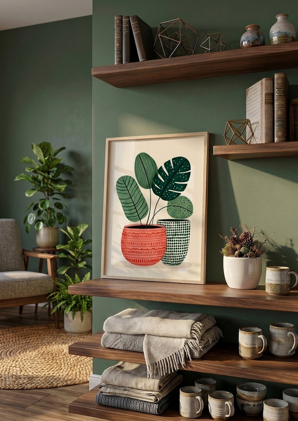 Póster Plantas en Macetas — Ilustración Botánica (Ref.0096)