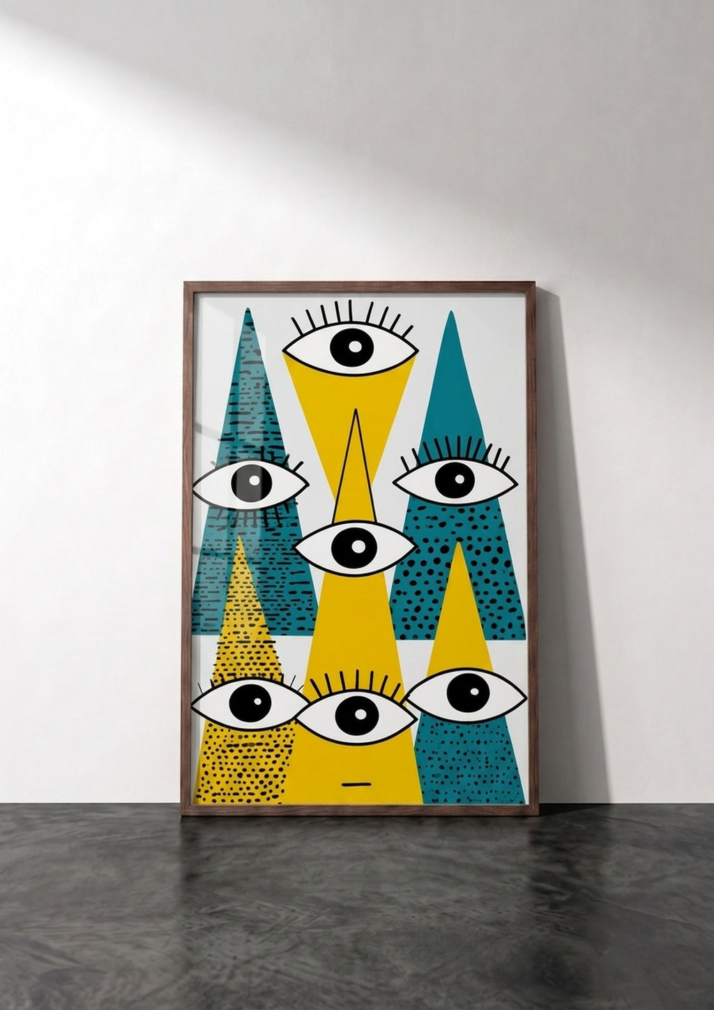 Póster Triángulos y Ojos — Ilustración Escandinava (Ref.0097)