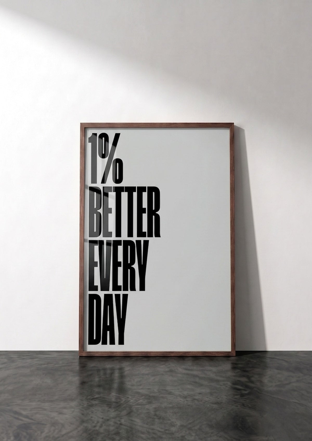 Póster 1% Better Every Day Gris — Ilustración Tipográfica (Ref.0100)