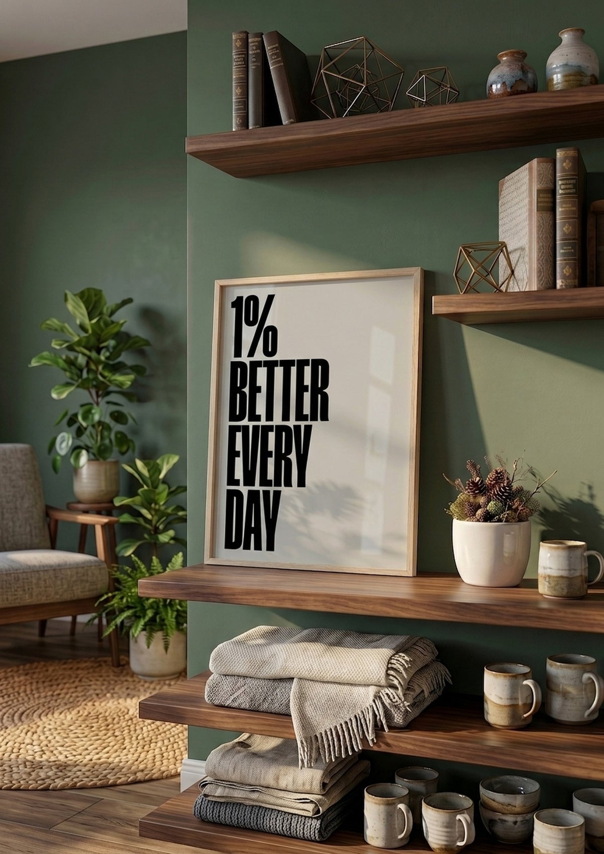 Póster 1% Better Every Day Gris — Ilustración Tipográfica (Ref.0100)