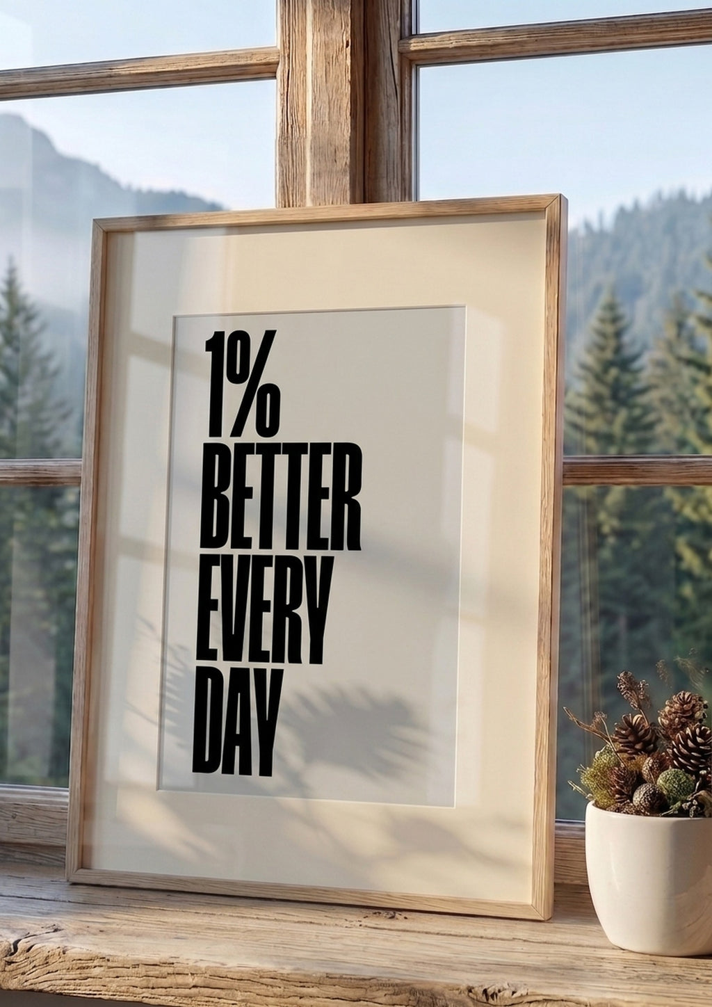 Póster 1% Better Every Day Gris — Ilustración Tipográfica (Ref.0100)