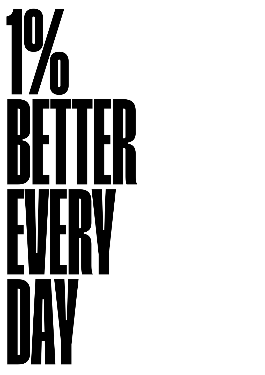 Póster 1% Better Every Day Blanco — Ilustración Tipográfica (Ref.0101)