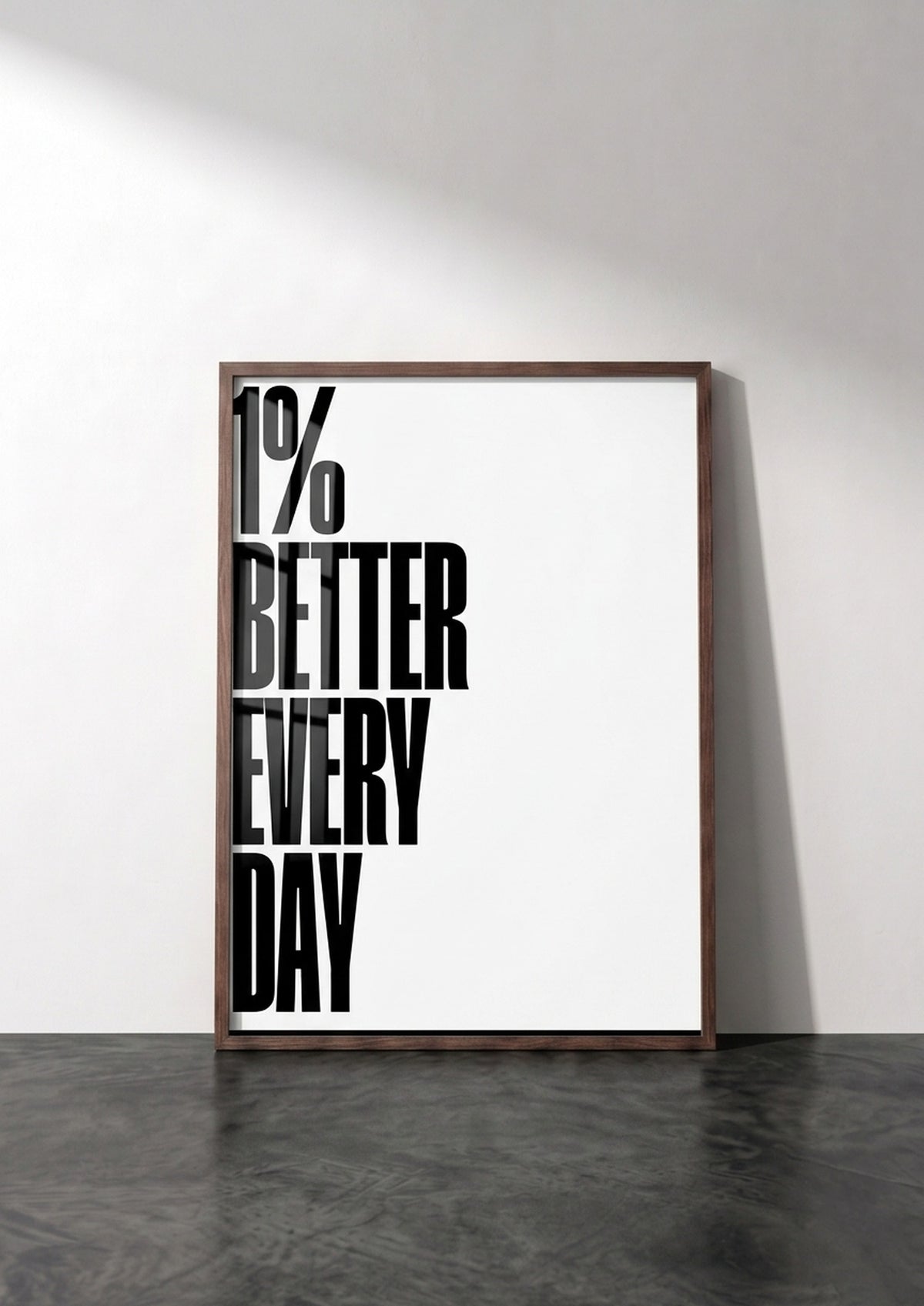 Póster 1% Better Every Day Blanco — Ilustración Tipográfica (Ref.0101)