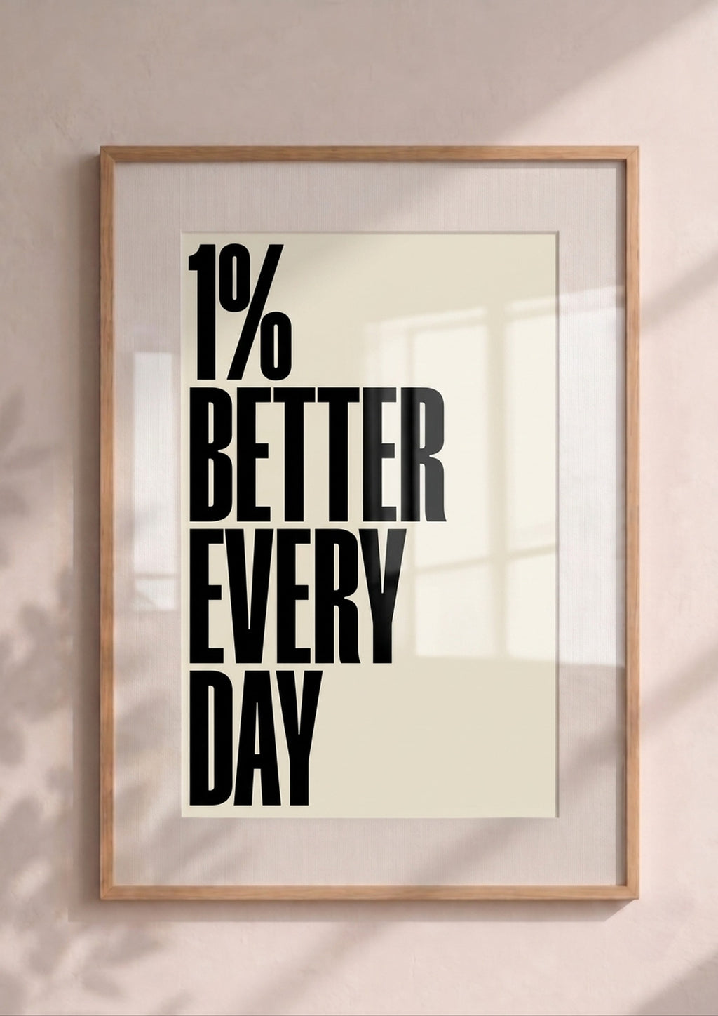 Póster 1% Better Every Day Blanco — Ilustración Tipográfica (Ref.0101)