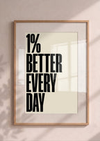 Póster 1% Better Every Day Blanco — Ilustración Tipográfica (Ref.0101)