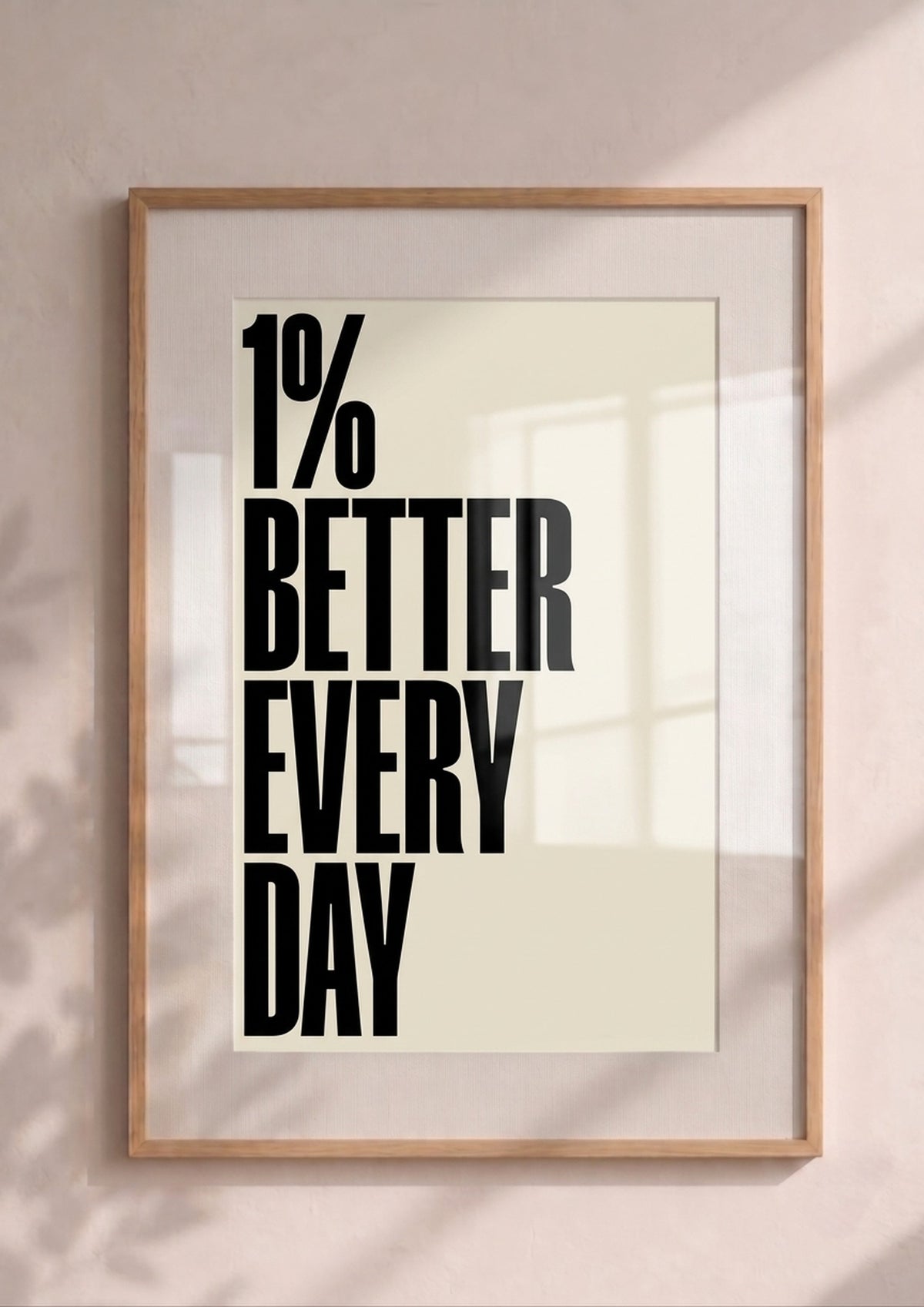 Póster 1% Better Every Day Blanco — Ilustración Tipográfica (Ref.0101)