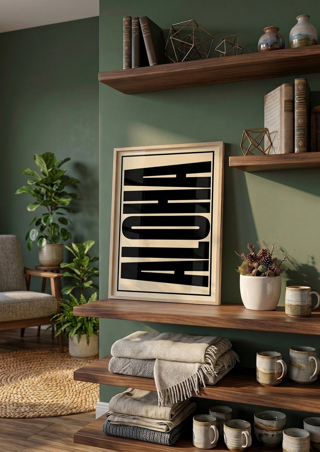 Póster Aloha Abstracto — Ilustración Tipográfica (Ref.0102)