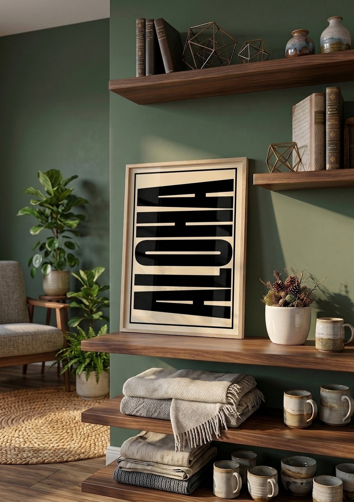 Póster Aloha Abstracto — Ilustración Tipográfica (Ref.0102)